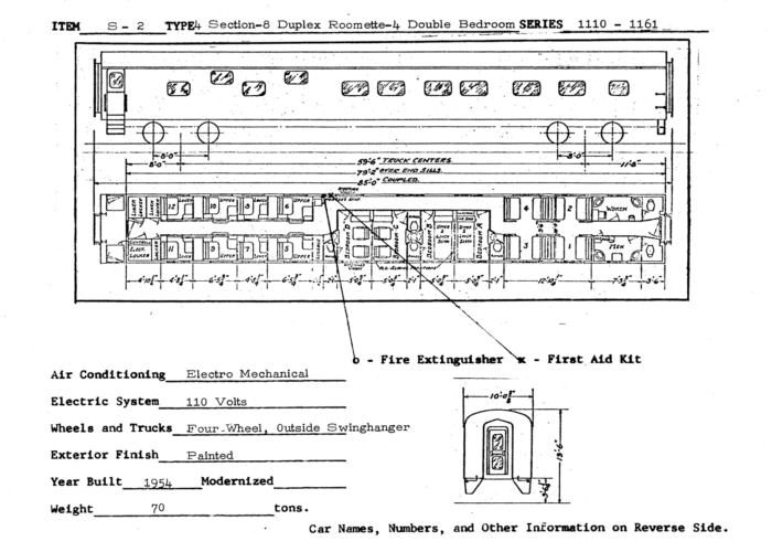 E-Series Sleeping Car Diagram