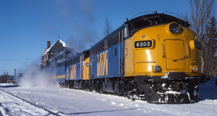 VIA locomotive 6303 in Dauphin, Manitoba